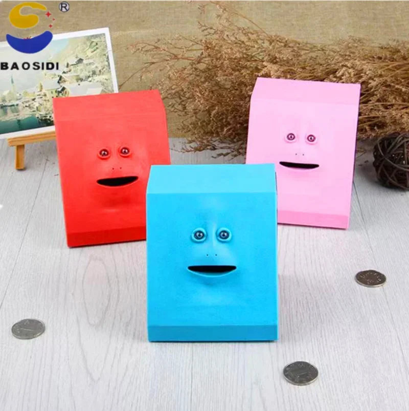 Face Money Eating Box Toy Piggy Bank Coins Box Money Coin Saving Bank for Children Gift Kids Gift drop shipping