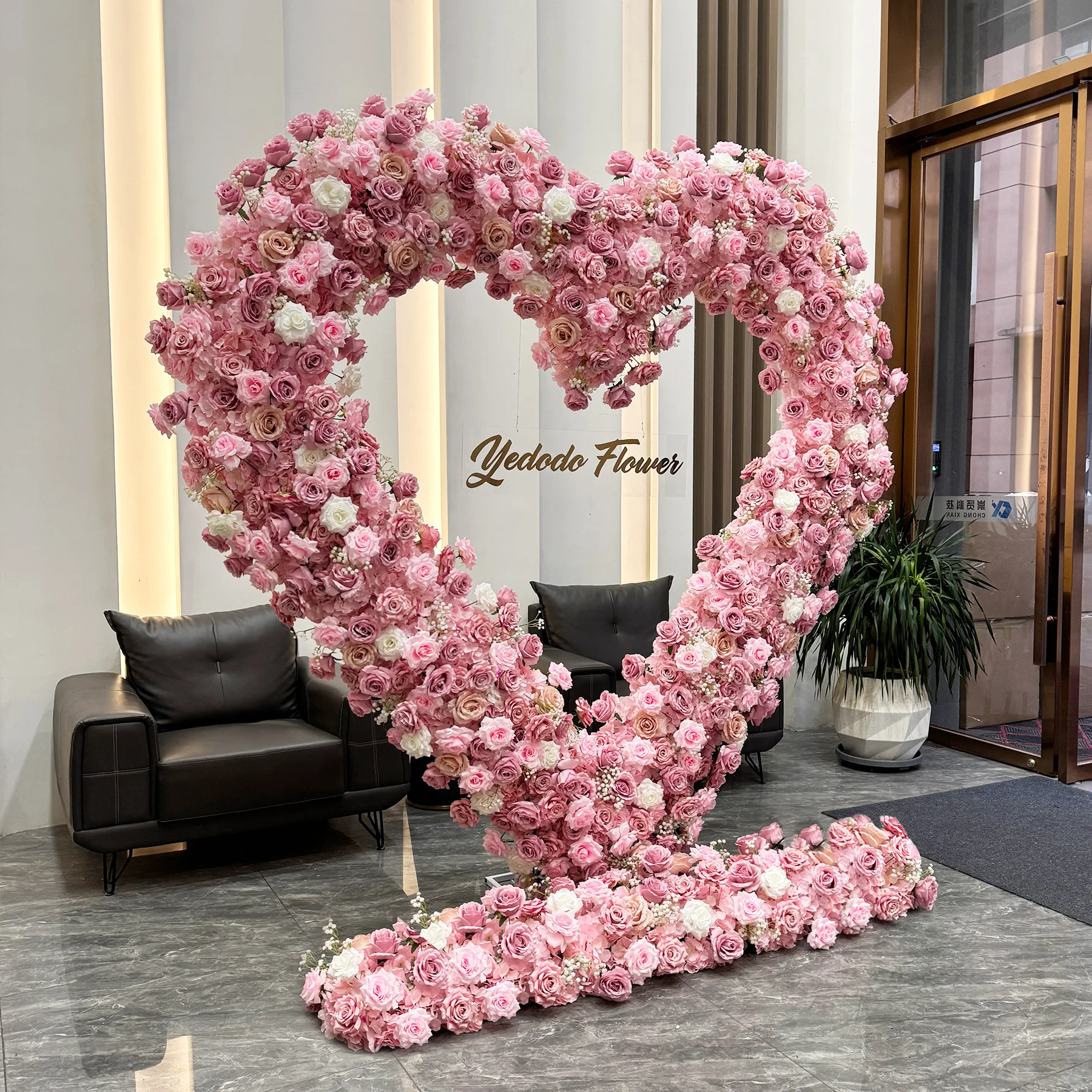 Cross-border special for arch decoration simulation flower fake flower wedding stage background LOVE love flower arrangement
