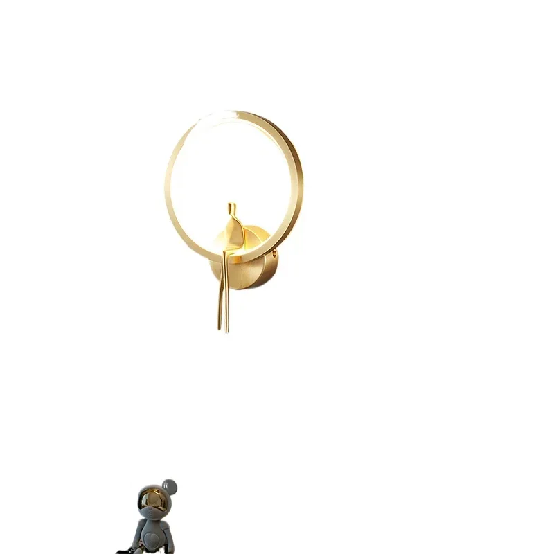 

Прикроватный светильник для главной спальни, роскошный медный настенный светильник, современная простая гостиная с лестницей отеля