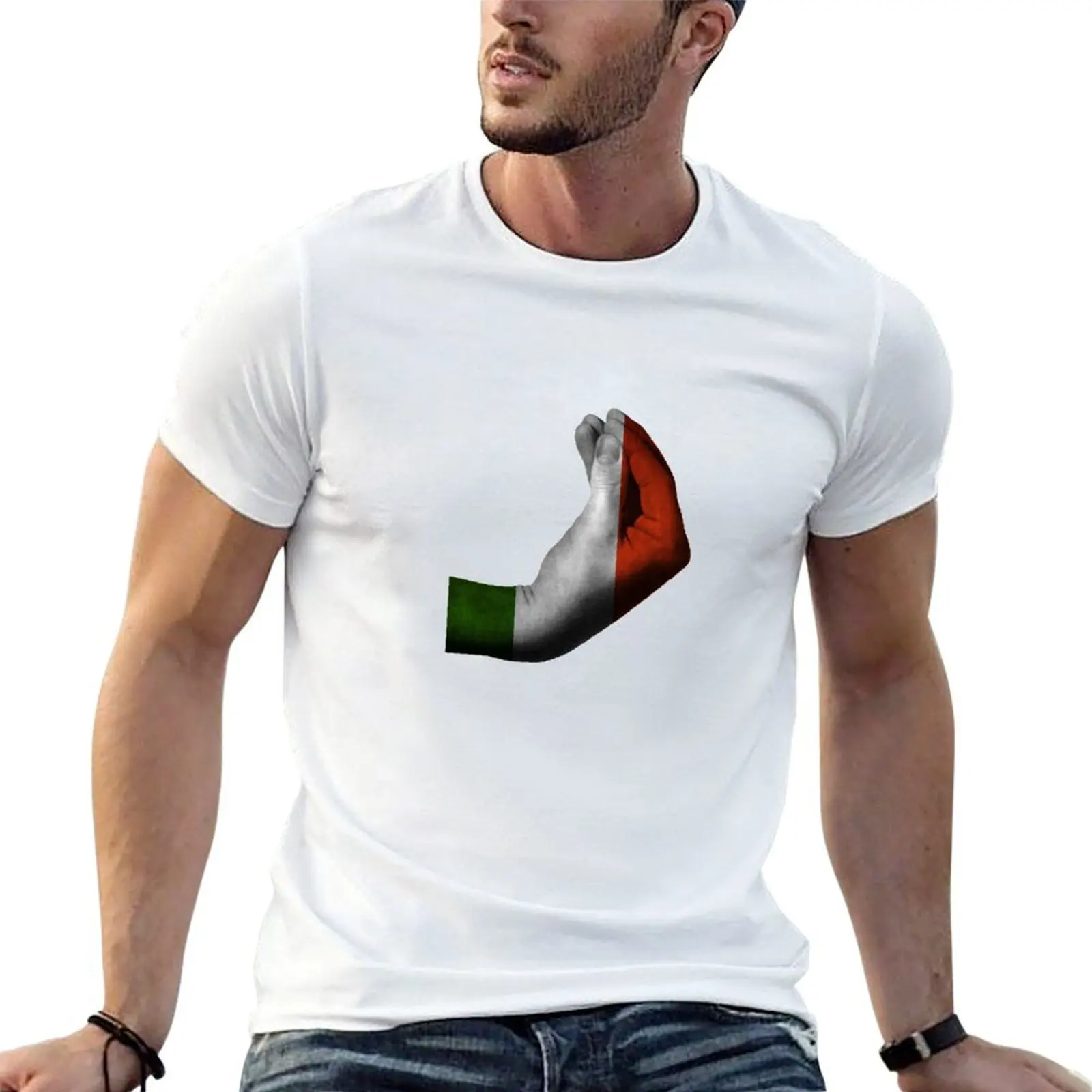 

Italian Hand Gesture T-Shirt t shirts for man pack cotton t shirt men 100% cotton luxury brand T-Shirt