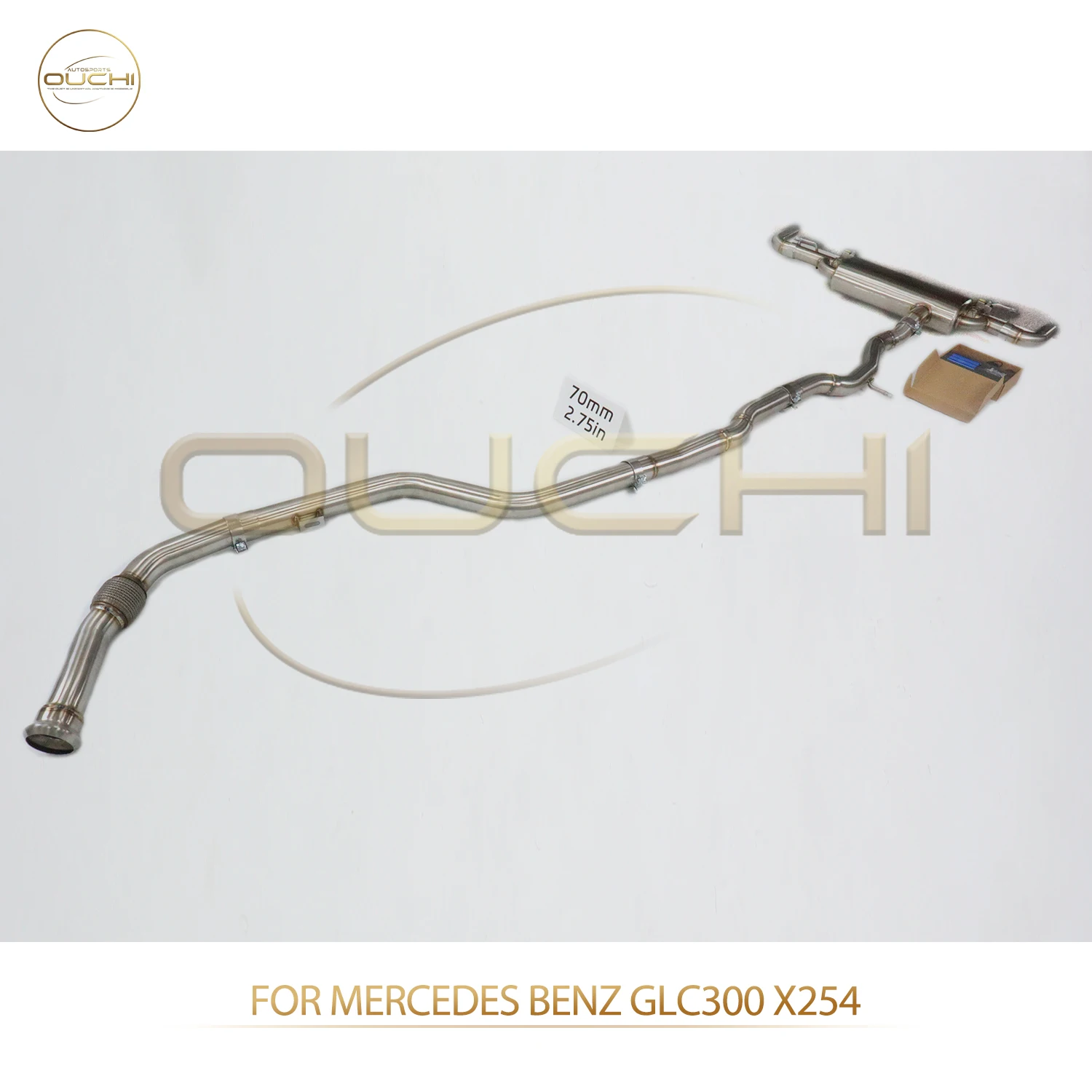 

OUCHI Factory Direct Sales SS304 Catback for Mercedes Benz GLC300 X254 Electronic Valves Exhaust 70mm Pipe Tips