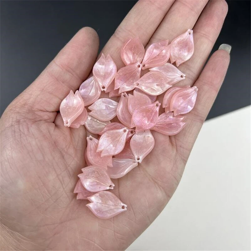 20 Piece New Flower Beads Acetic Acid Acrylic Petal Spacer Beads Charm Connectors Diy Hair Jewelry Making Resin Acessories