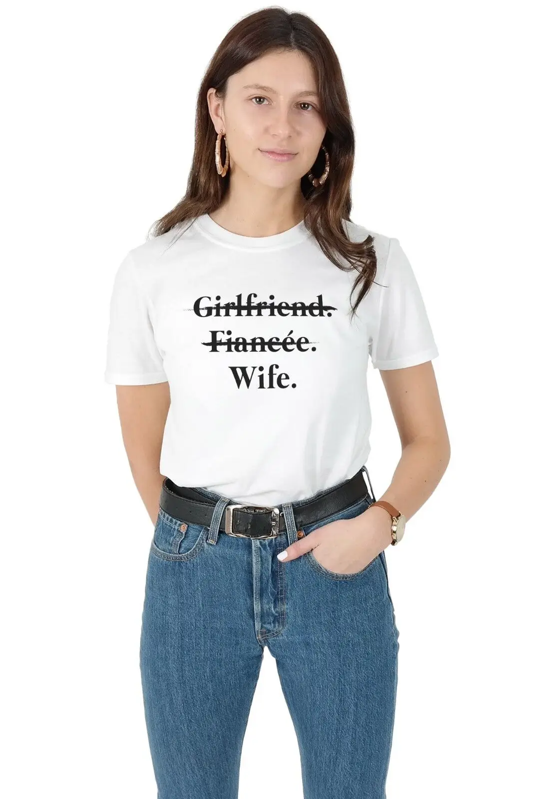 Girlfriend Fiancee Wife T shirt Top Funny Married Bride Wedding Hen Do Fiance