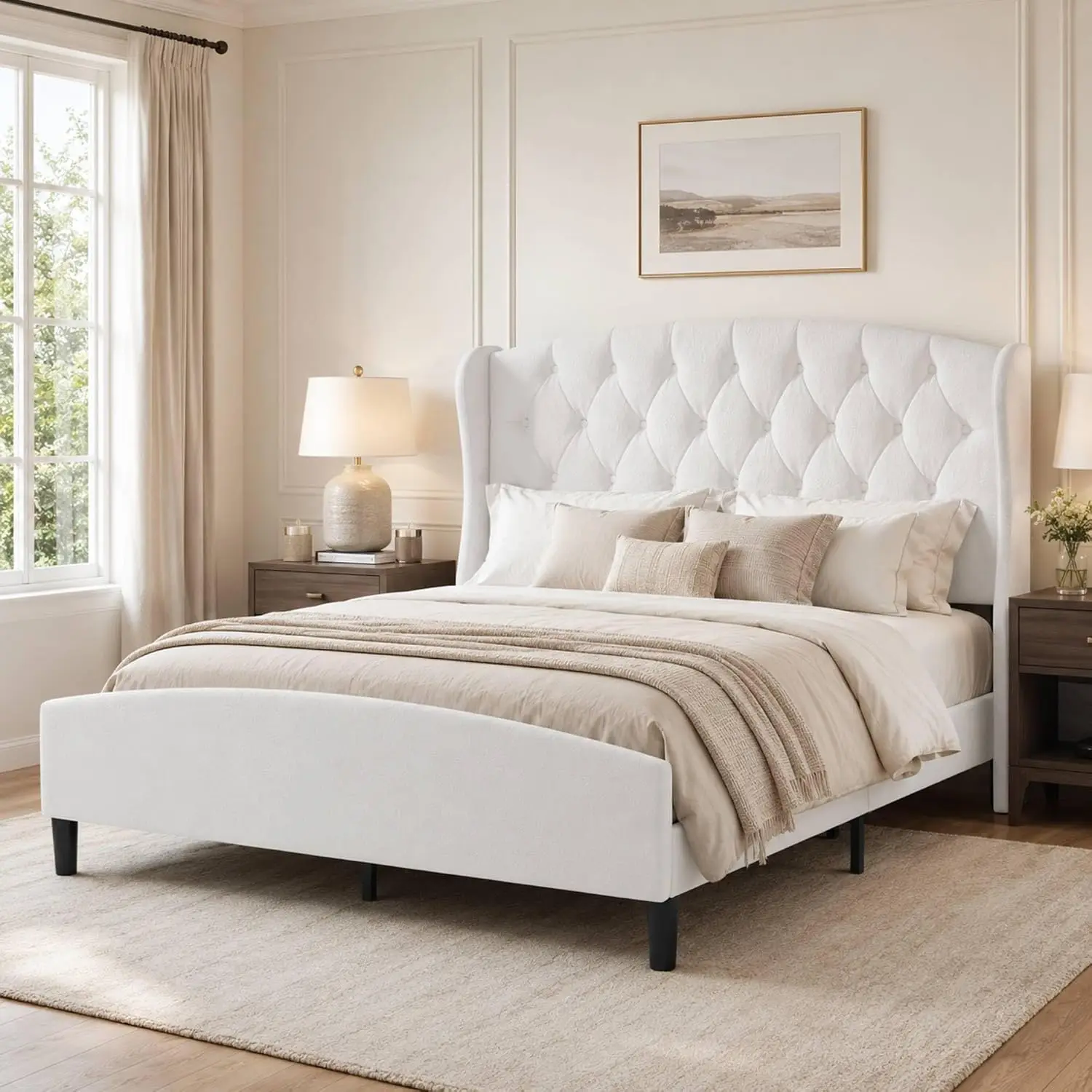 Upholstered King Bed Frame 53.2