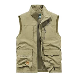 Men Outdoor Mesh Thin Waistcoats Climbing Sleeveless Jackets New Summer Men Multi-pockets Fishing Photography Breathable Vests 6