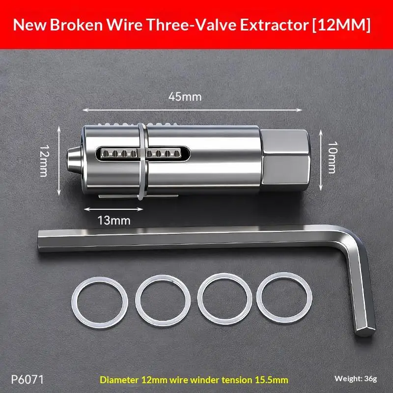12MM 14MM Stainless Steel Broken Screw Extractor With Hex: Wrench Sealing Rings Home Repair Plumbing DIY