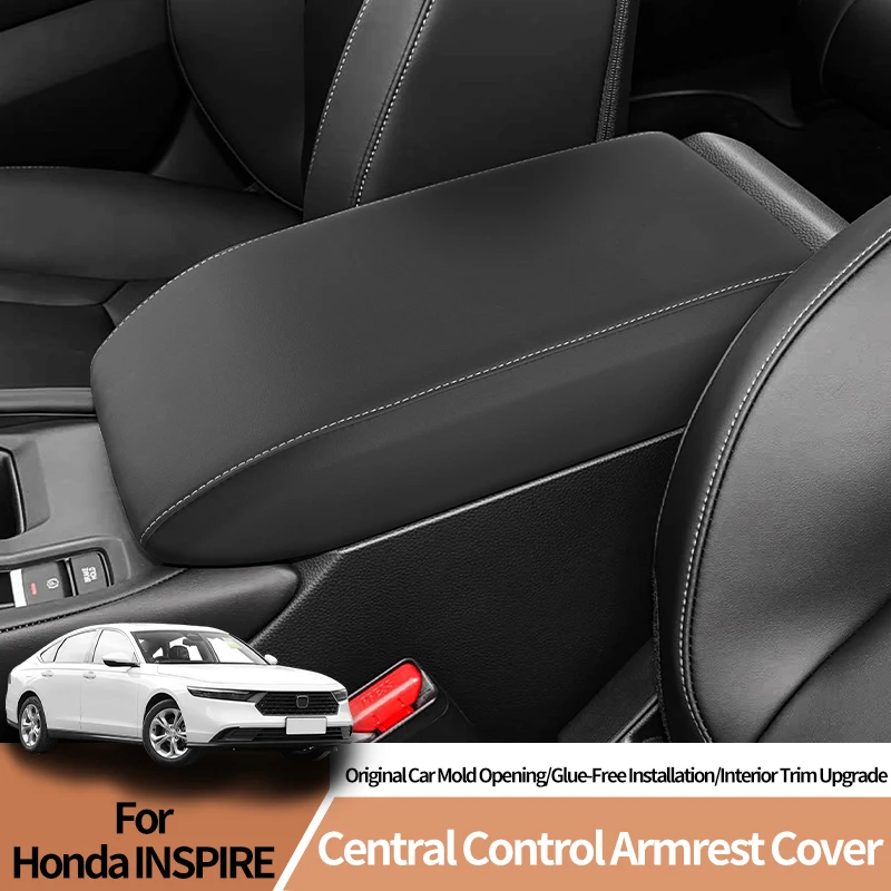 

Аксессуары для крышки подлокотника автомобиля, кожаный подлокотник, защитный чехол для багажника из АБС-пластика, центральная консоль, защита от царапин для Honda INSPIRE (2023-)