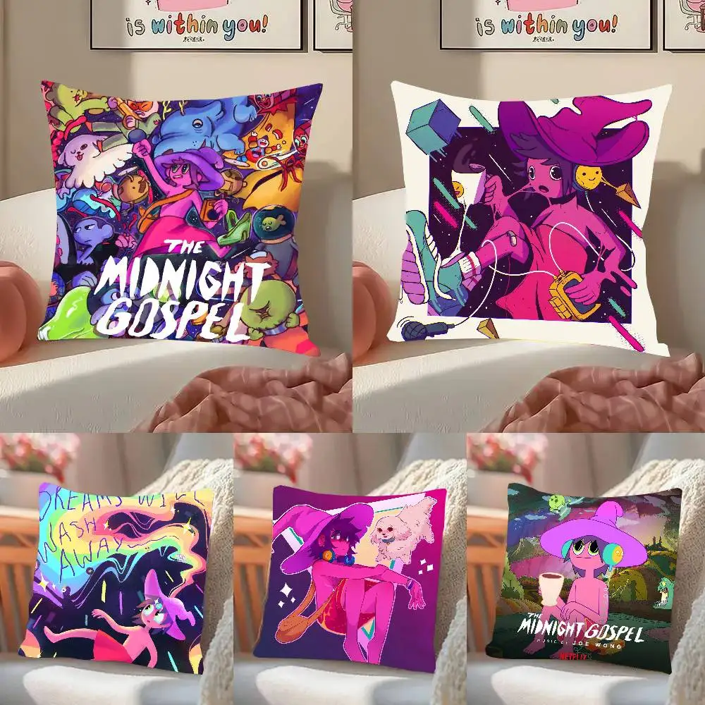 The M-Midnight G-Gospel Anime Pillow Case Fashion Square Pillowcase Bedroom Sofa Room Ins Decoration Leisure