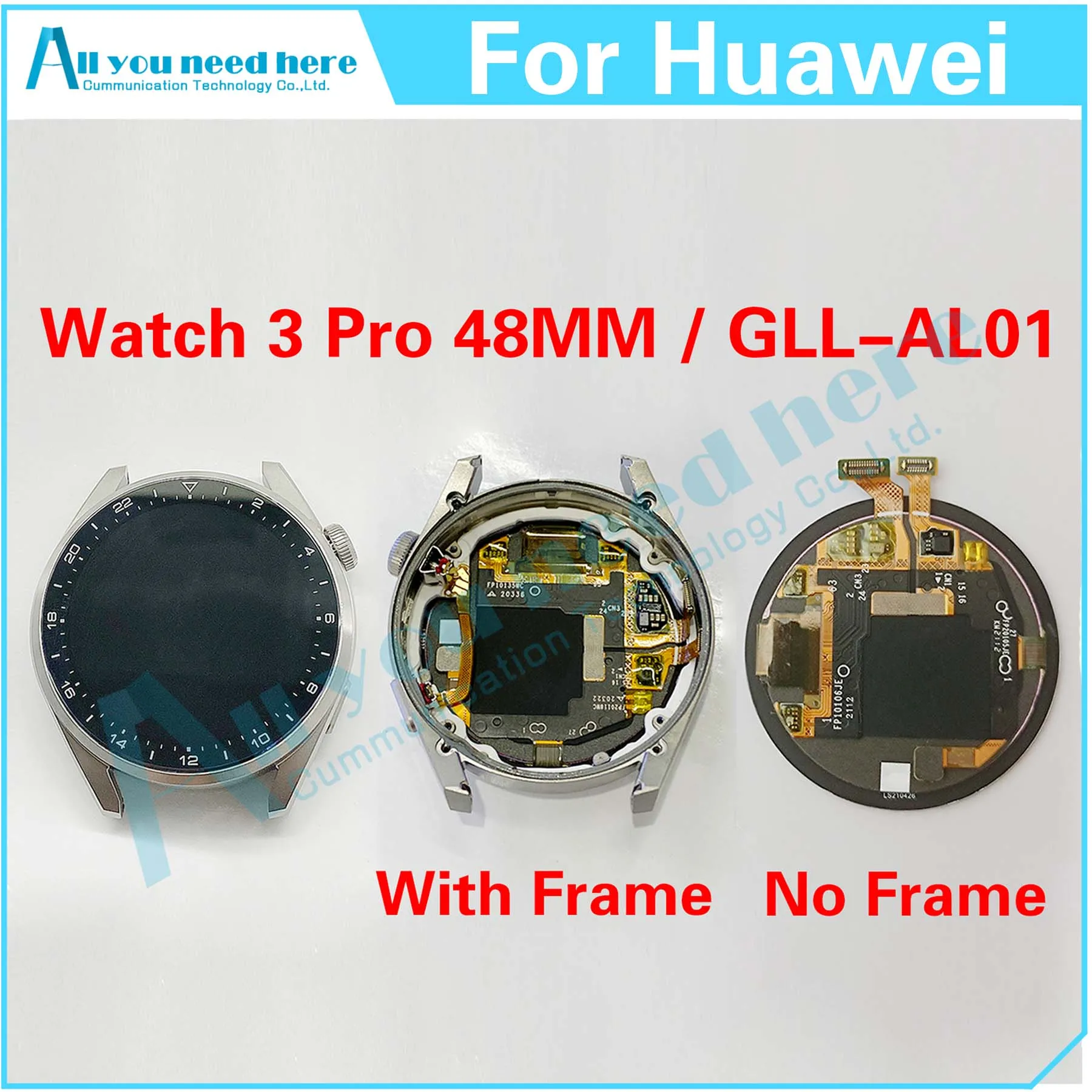 100% Test For Huawei Watch 3 Pro 48MM GLL-AL01 Watch3Pro LCD Display Touch Screen Digitizer Assembly Repair Parts Replacement