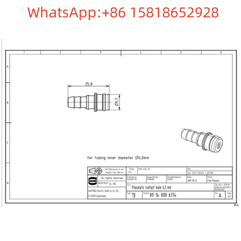 10pcs 09140032701 HARTING 3-core 40A high current Harting module