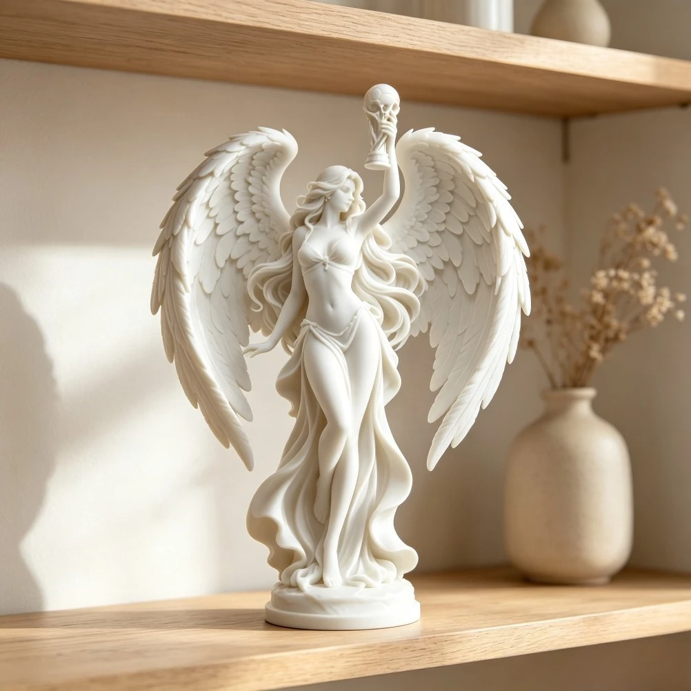 Trophy Holding Victory Goddess Sculpture Large Wing Angel Figurine Model Tabletop Decor Football Enthusiast Collectible Gift