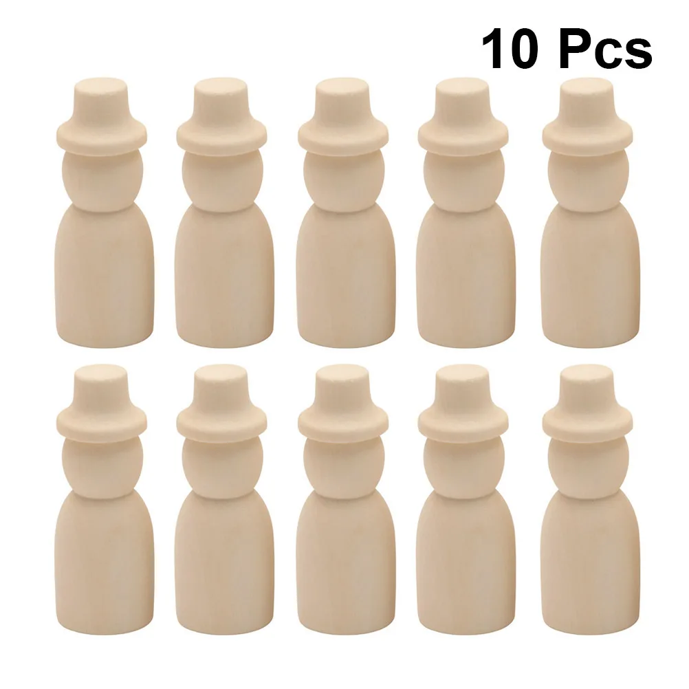 Figuras artesanales de madera coloridas para niños, marionetas decorativas suaves y ligeras de 6,5 cm para pared, ventana, puerta, mesa, estantería, 10 Uds.