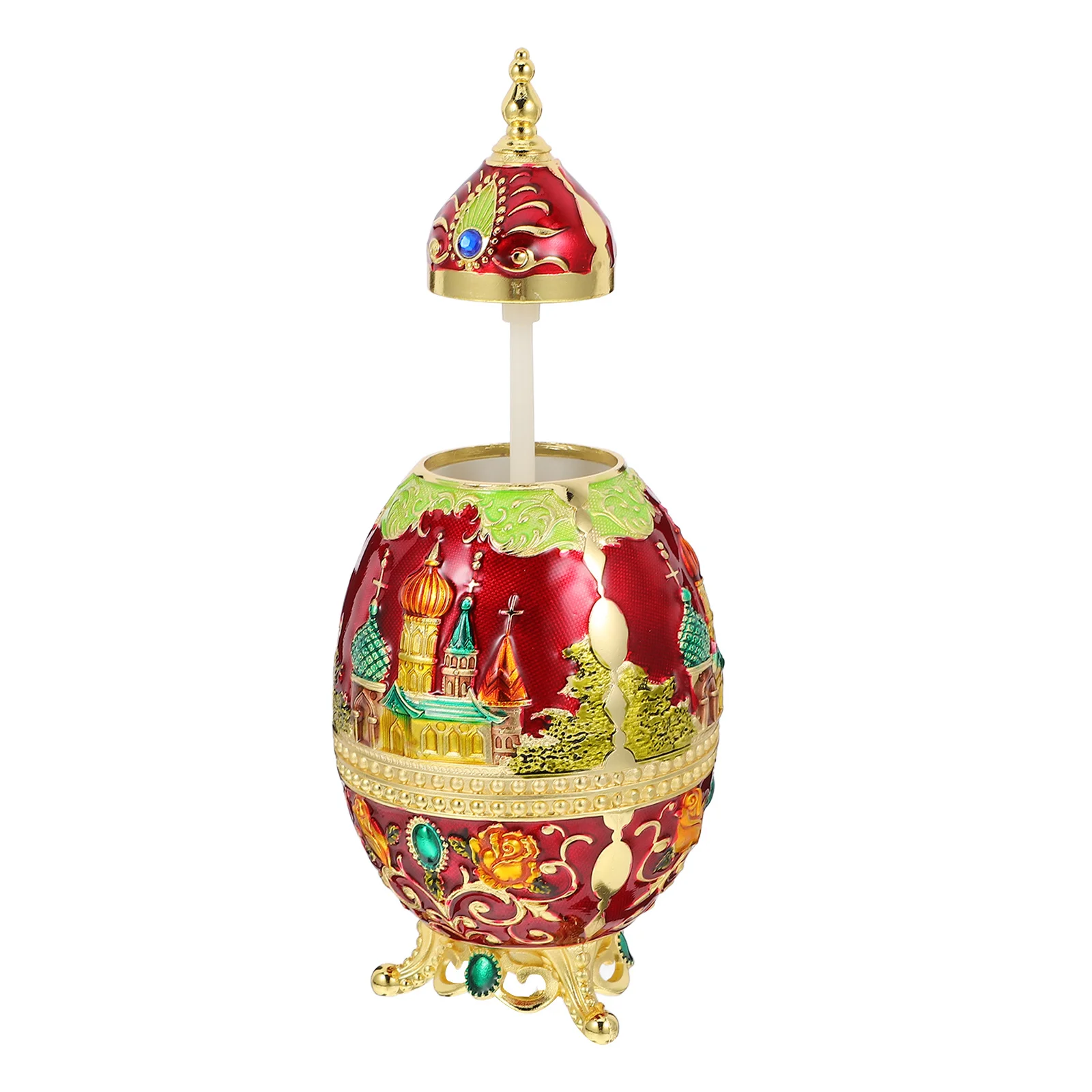 

Retro Automatic Toothpick Dispenser Creative Pushbutton Design Large Capacity Metal Material for Home Living Room Office