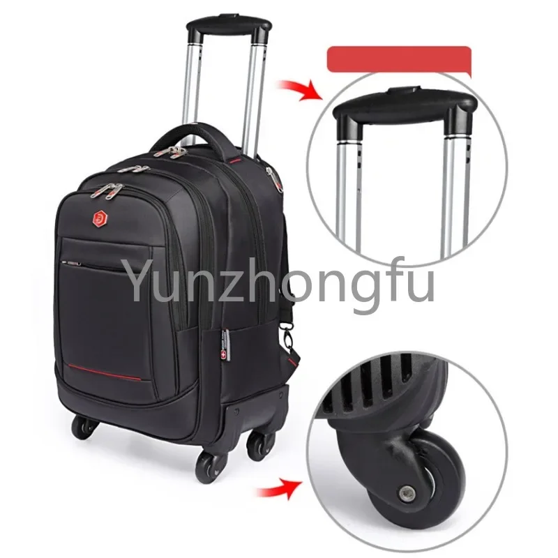 Large Storage Multifunction Travel Wheeled Rolling Laptop Backpack Luggage