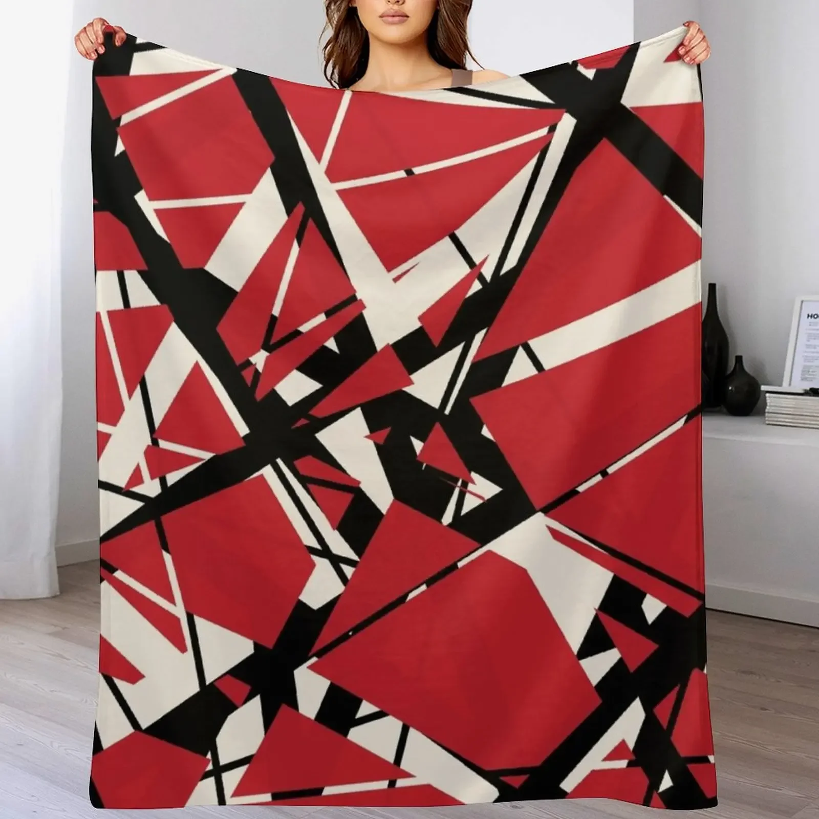 

EVH: authentic Black & White Stripes design (Red) Throw Blanket Sofa Quilt Soft Big Blankets