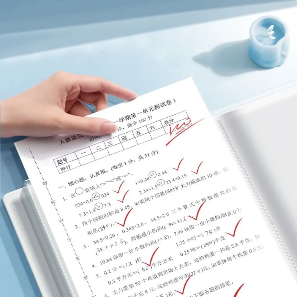 30/40/60 Pockets A4 File Folder Bag Capybara Panda Good Looking A4 File Organizer Archives Test Paper Document Folder