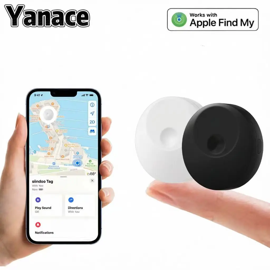 Yanace Smart Tag Tracker Works with Apple Find My Mini Anti-Lost GPS Locator for Keys Pets Luggage Wallets Alert iOS Compatible