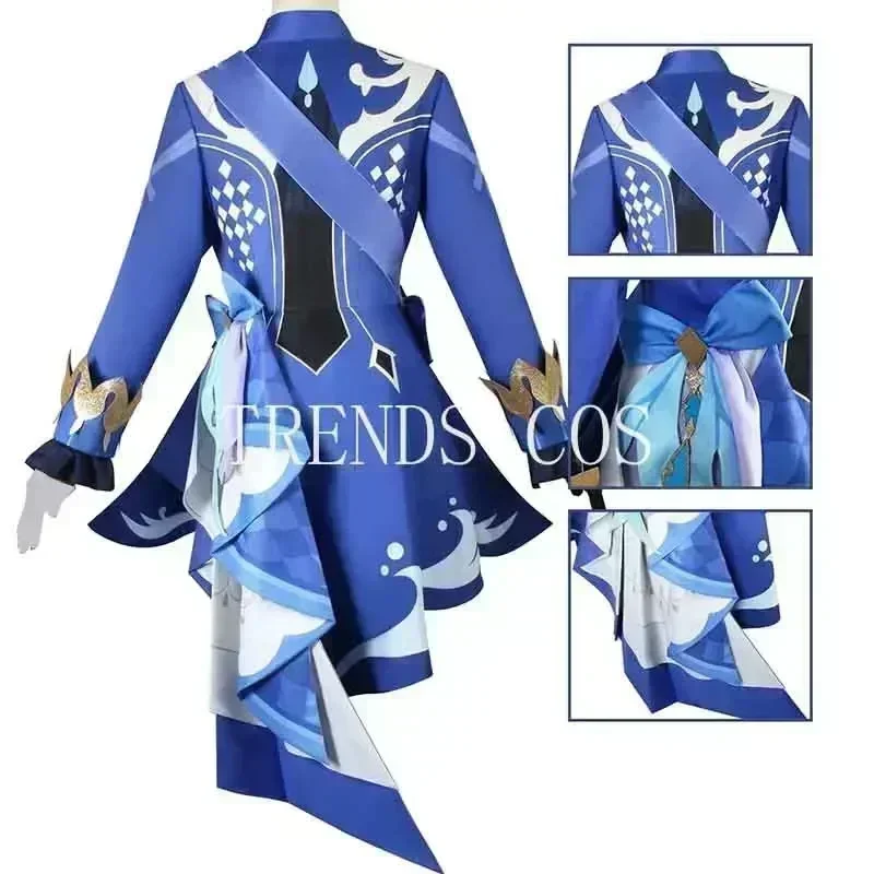 Focalors Furina Cosplay Costume, Robe, Perruque, Chapeau, Belle Robe Trempée, Tenues pour Halloween Comic Con