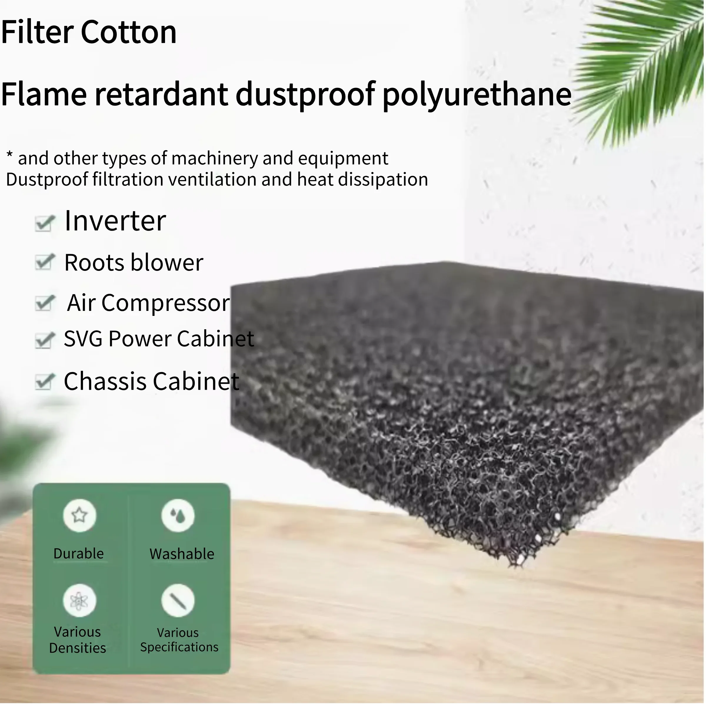 YINGFA Carbon Cloth Activated Carbon Filter, Sponge Foam 30PPI 5mm Pore Size Material, Used for Sponge Filter, Inverter Filter