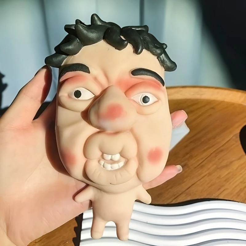 Jouet à presser le visage moche et amusant, personnage d'expression de pétrissage, Fidget, jouet de farces de boutons faits maison, cadeau mignon à rebond lent