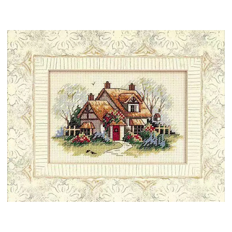 Top Quality Beautiful Counted Cross Stitch Kits Serene Cottage Country House Home Garden Diy Embroidery Needlework Dim 06891