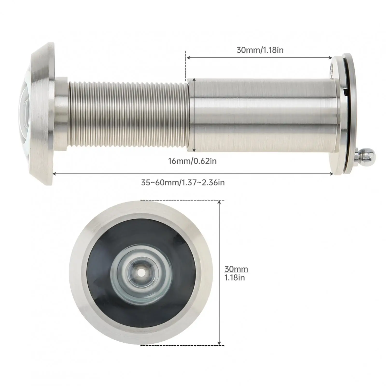 Latão sólido 16mm/0.63 polegadas visor de porta olho mágico broca conjunto para 1.33-2.3 polegadas espessura da porta casa com tampa de privacidade rotativa