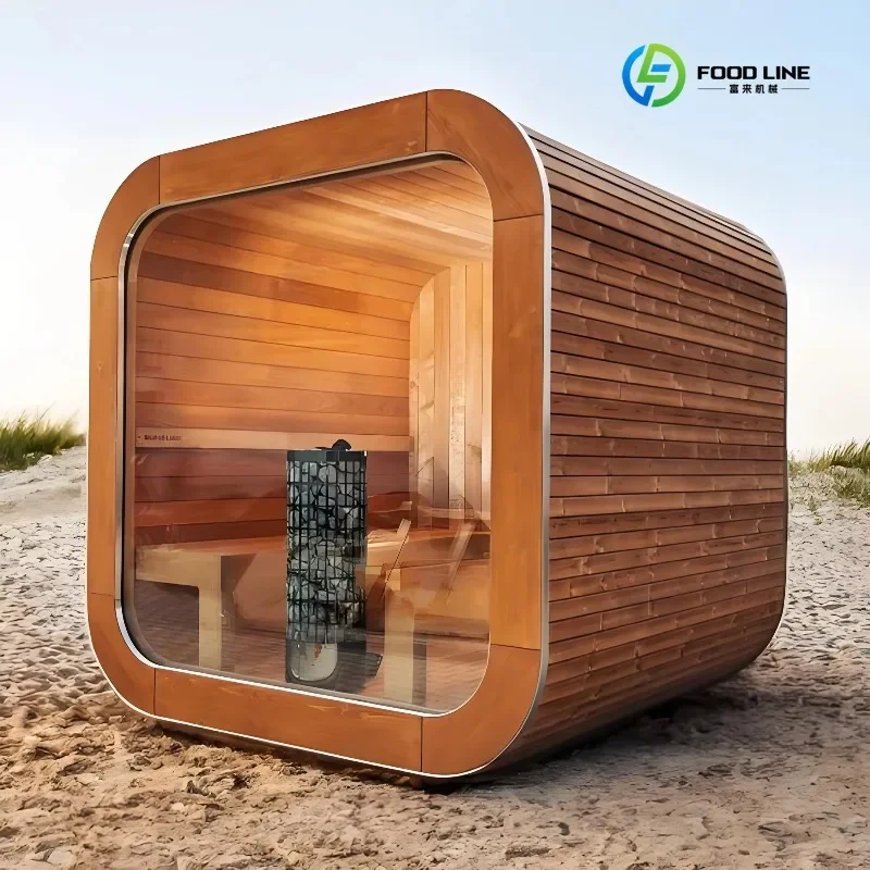 FL 3-4 Person Sauna Room Steam Shower Sauna Room Solid Wood Outdoor Sauna Customized