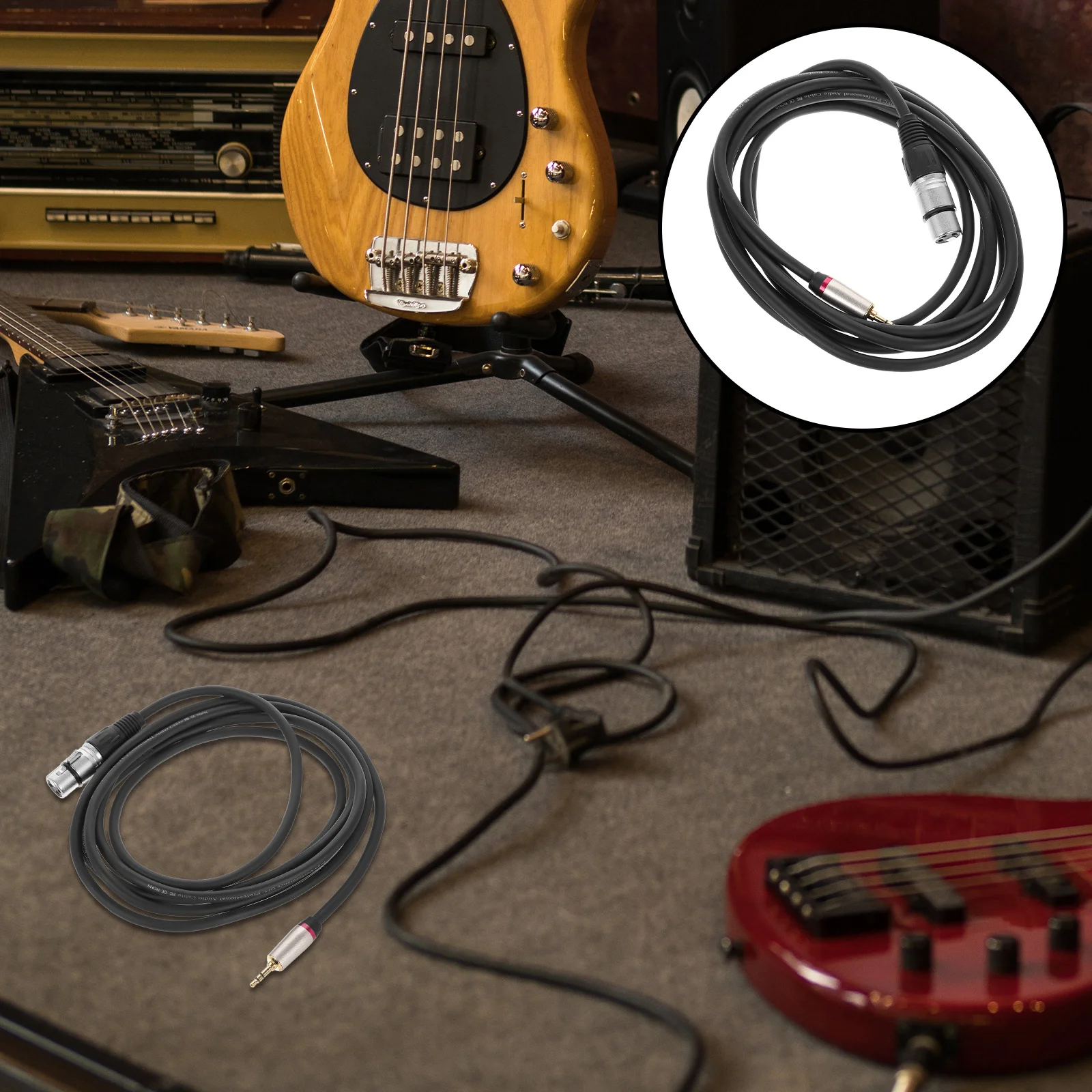 

3-Pin Mini Xlr to Trs Cord Adapter Portable Replaceable High-Quality Sound for Recording Devices and Stereo Systems