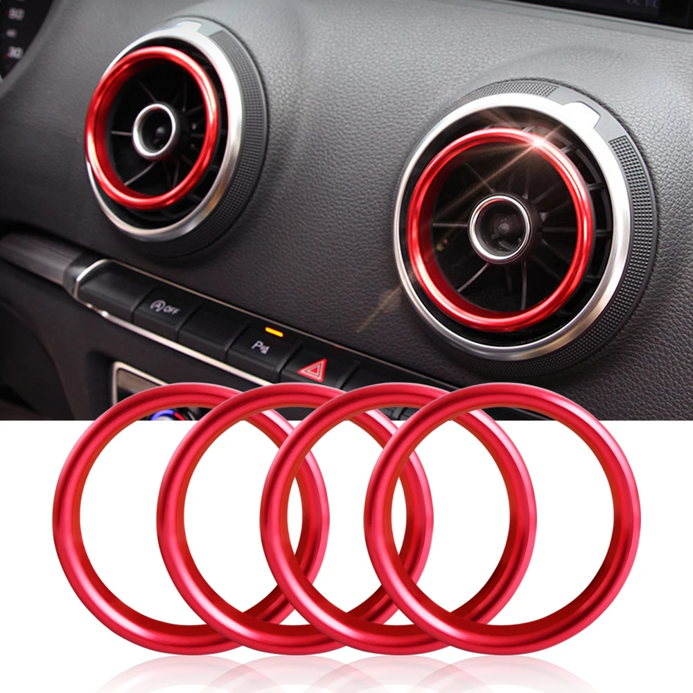 Car Air Center Console Outlet Trim Inner Ring Cover For Audi A3 8V S3 2014-2019 Sportback Sedan Interior Accessories Car Styling