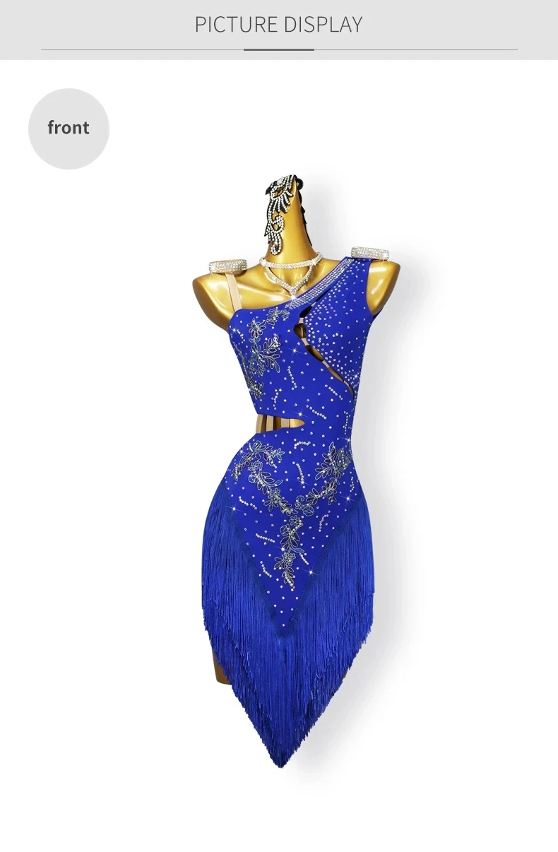 2026 Lateinamerikanische Tanzkleidung Damen Ballsaal-Partykleid Mädchen Midi-Rock Trainingskleidung Fransen-Wettkampf-Outfit Sexy Samba-Kostüm – Detail 7