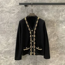 Cardigan Women Long Sleeve Elegance New Dress Luxury Women's Clothing Trend 2024 Restore Ancient Ways Korean Popular Clothes