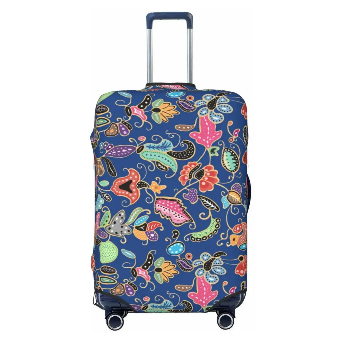 

Custom Sarong Batik Kebaya Blue Luggage Cover Funny Suitcase Protector Covers Suit For 18-32 inch