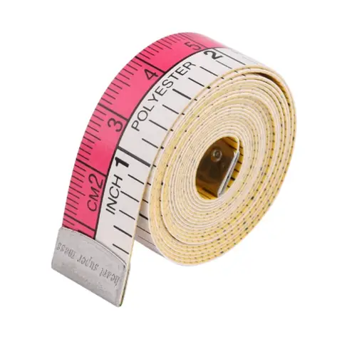 1pc Soft Measuring Tape, 60-Inch Flexible Canvas Sewing Ruler, Dual System Soft Scale, Body Measurement Tool, Purple and Yellow