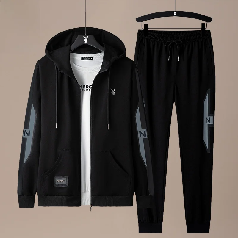 

Casual Sportswear Set Men's Spring Hoodie Clothes Matching 2026 New Trendy Brand Long Sve Long Pants Polyester Spa...