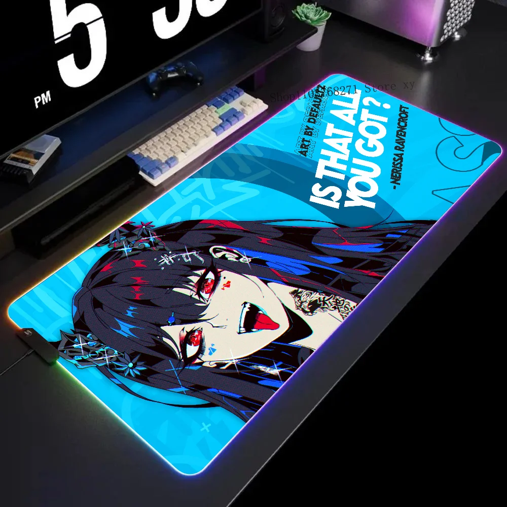 

Nerissa All Out Attack! Mousepad XXL RGB Gaming Mouse Pads HD Black Gamer Accessories Large LED