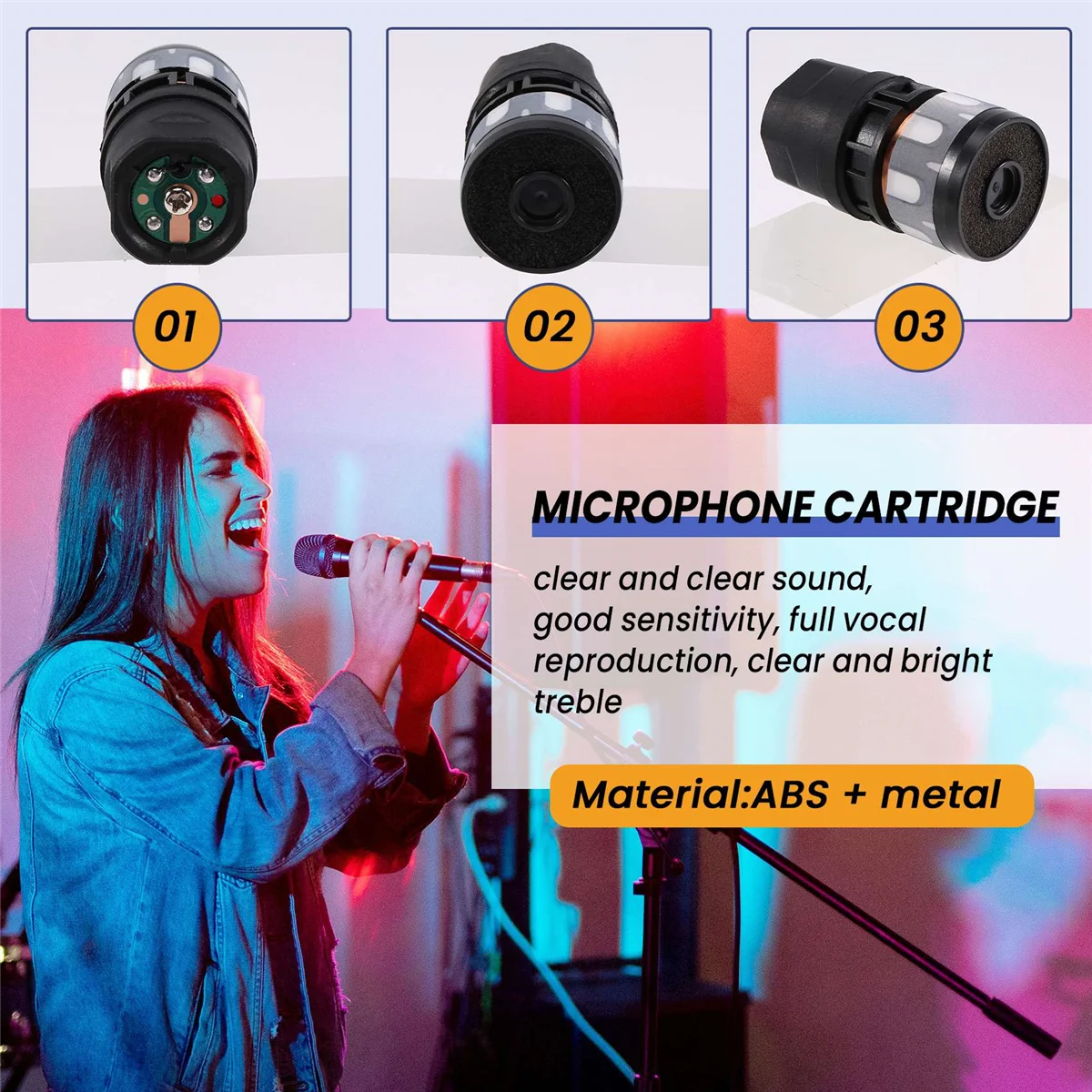 B94A N-813 2PCS Microphone Cartridge Dynamic Microphones Core Capsule Universal Mic Replace Repair