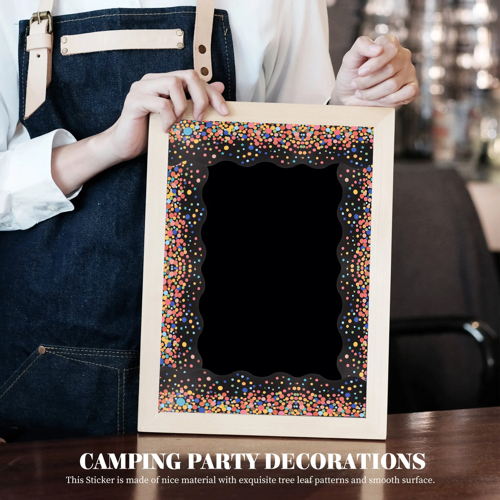 

Bulletin Board Stickers Blackboard Border Decals Exquisite Tree Leaf Patterns Self-Adhesive for Smooth Surfaces