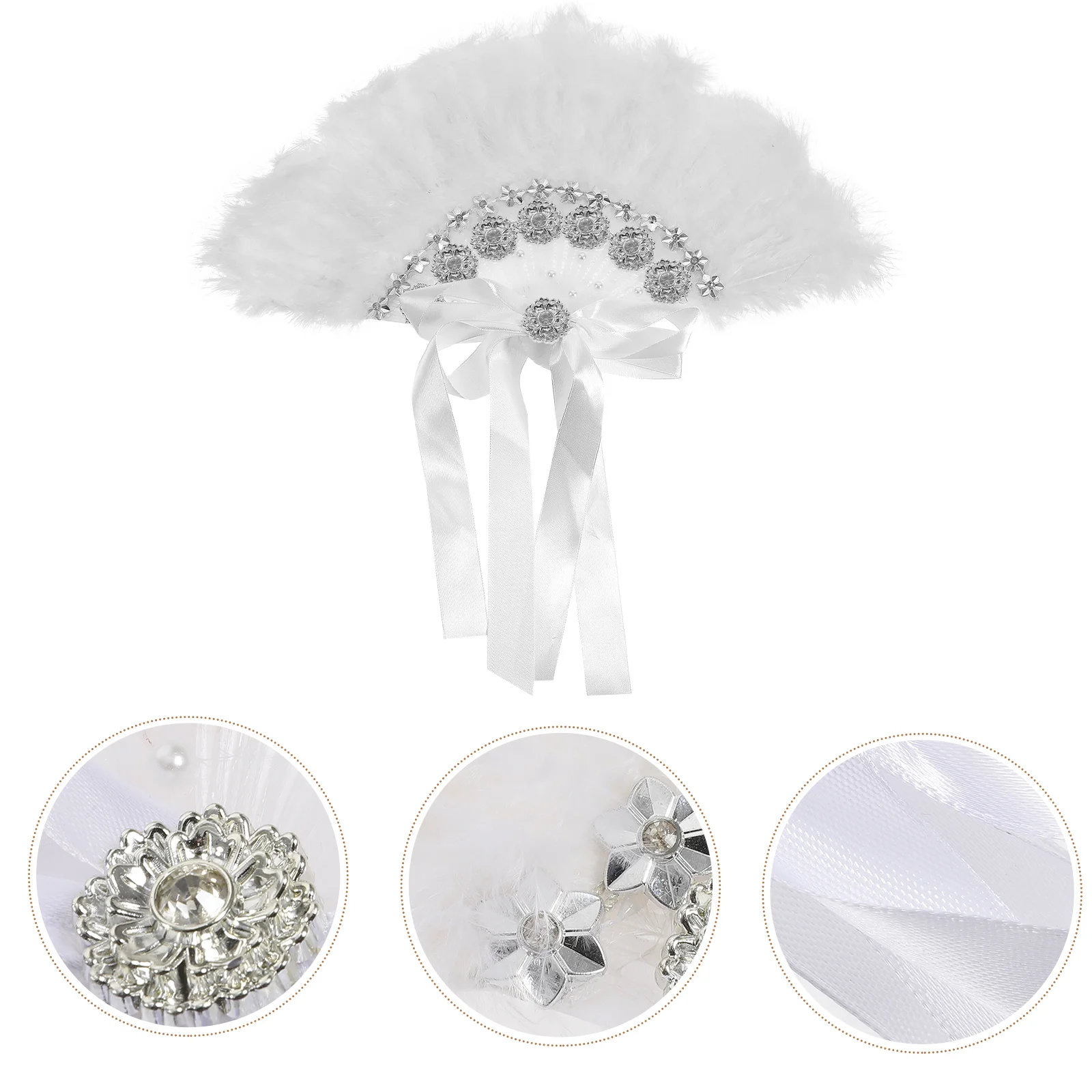 Hand Fan Bridal Dancing Rinstones Flapper Folding Held Wall Hanging Handmade Decor Flowers Bride