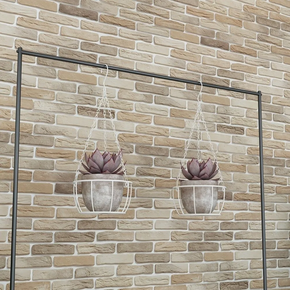 

Pot Tray Iron Hanging Planter Hanger Round with Chain Rope Hanger Flower Pot Vintage Style Durable Plant Hanger Outdoor