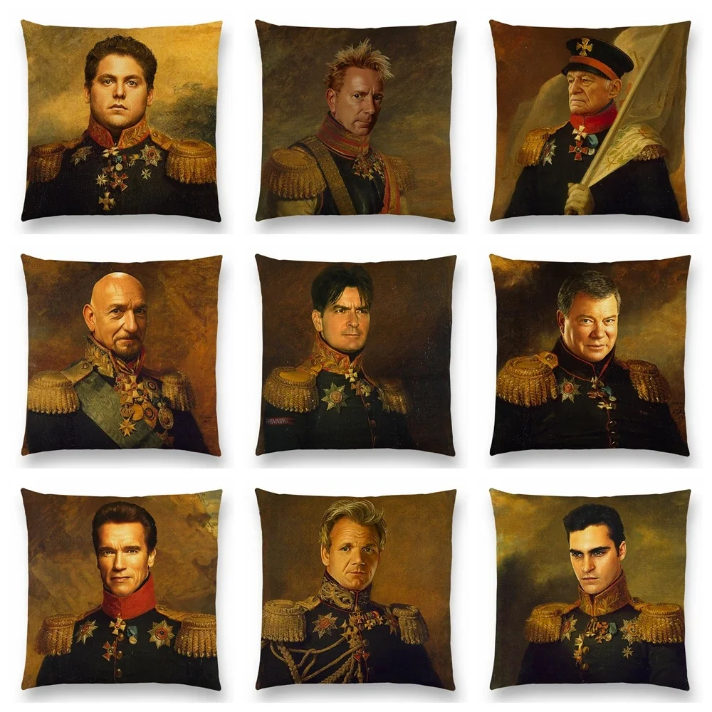 Movie Star Replaceface Portraits Cushion Cover Replaceface Prints Sofa Pillow Case Decorative Pillowcase Home Decor Pillow Cover