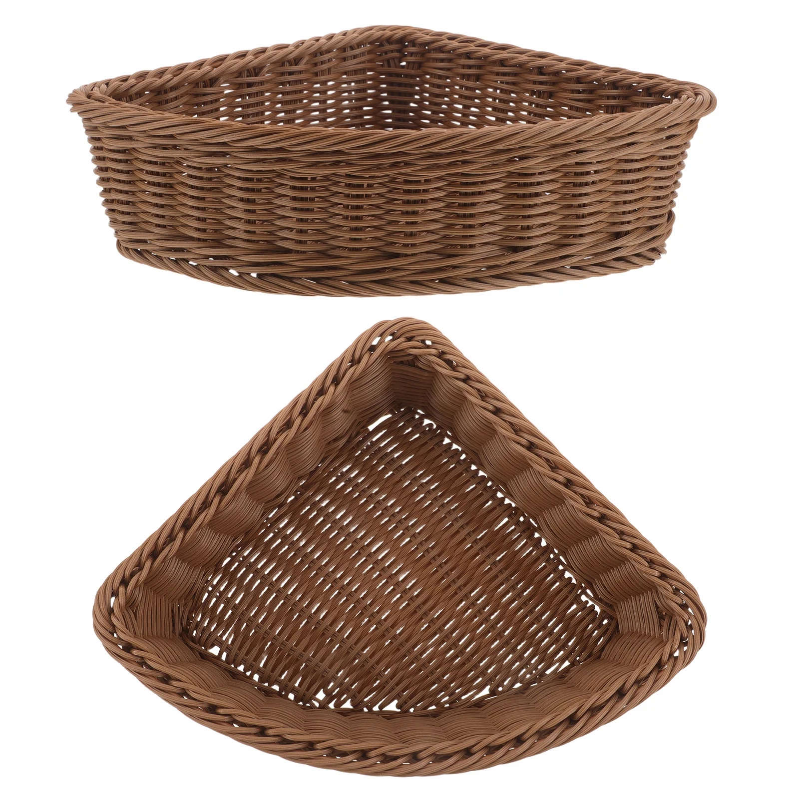 

2pcs Triangular Storage Baskets Wedge Corner Cabinet Turntable Shelf Storage Organizer For Kitchen Pantry Items Bathroom Coffee