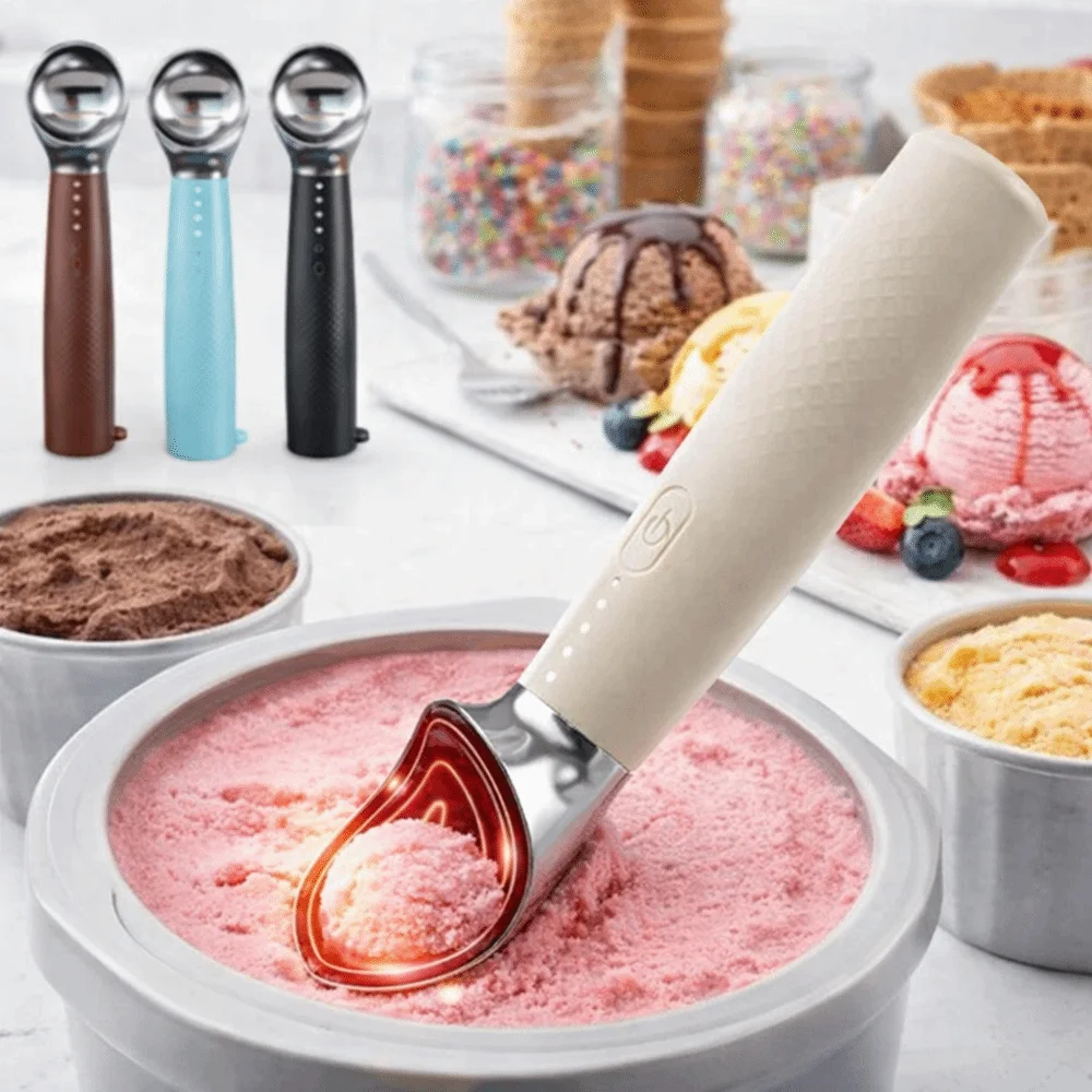 

Waterproof Heated Ice Cream Spoon 3 Speed Warming Quick Heating Electric Ice Cream Scooper USB Rechargeable Ergonomic Handle