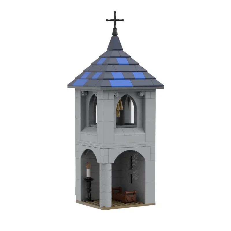 DIY op maat gemaakt MOC-bouwsteenspeelgoed, middeleeuwse kerkcabinemodeldecoratie, creatieve montagespeelgoedcollectie, festivalcadeaus