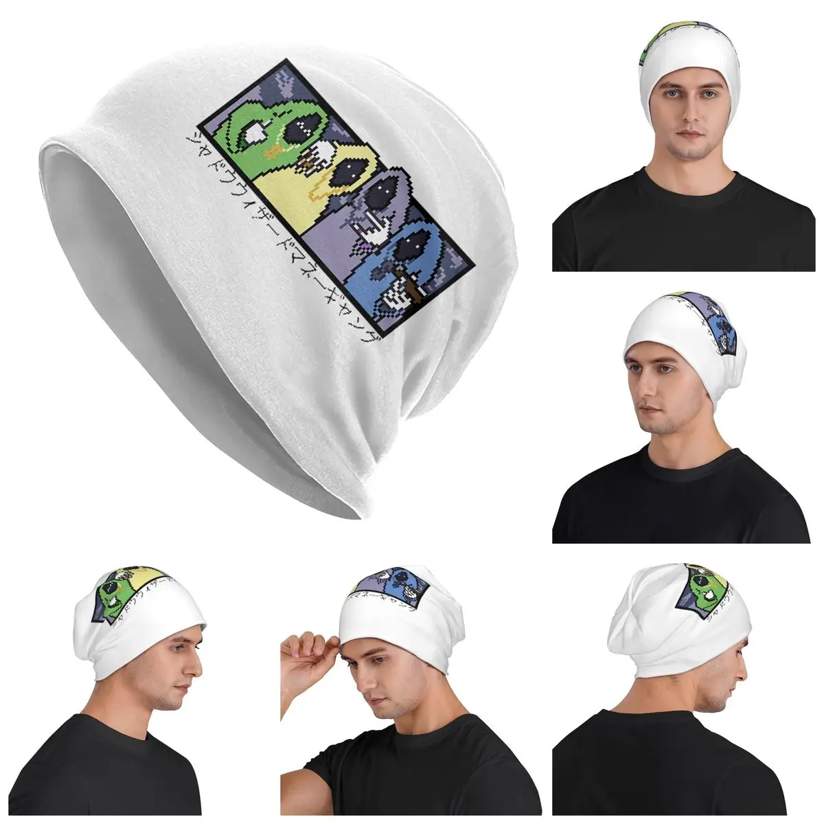 

SHADOW WIZARD MONEY GANG Pixel Art Warm Knitted Cap Hip Hop Bonnet Hat Autumn Winter Outdoor Beanies Hats for Unisex Adult
