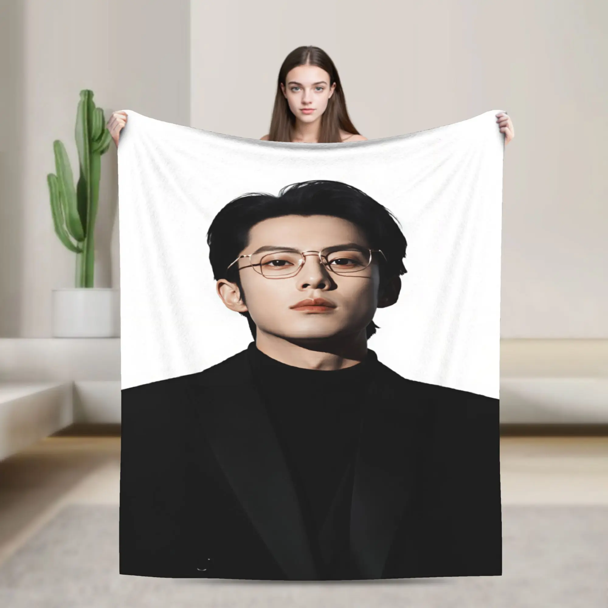 Warm Cozy Throw Blanket Plane Travel Wang Hedi Dylan Wang Actor Blanket  Flannel Bedspread For Living Room Casual Sofa Bed Cover