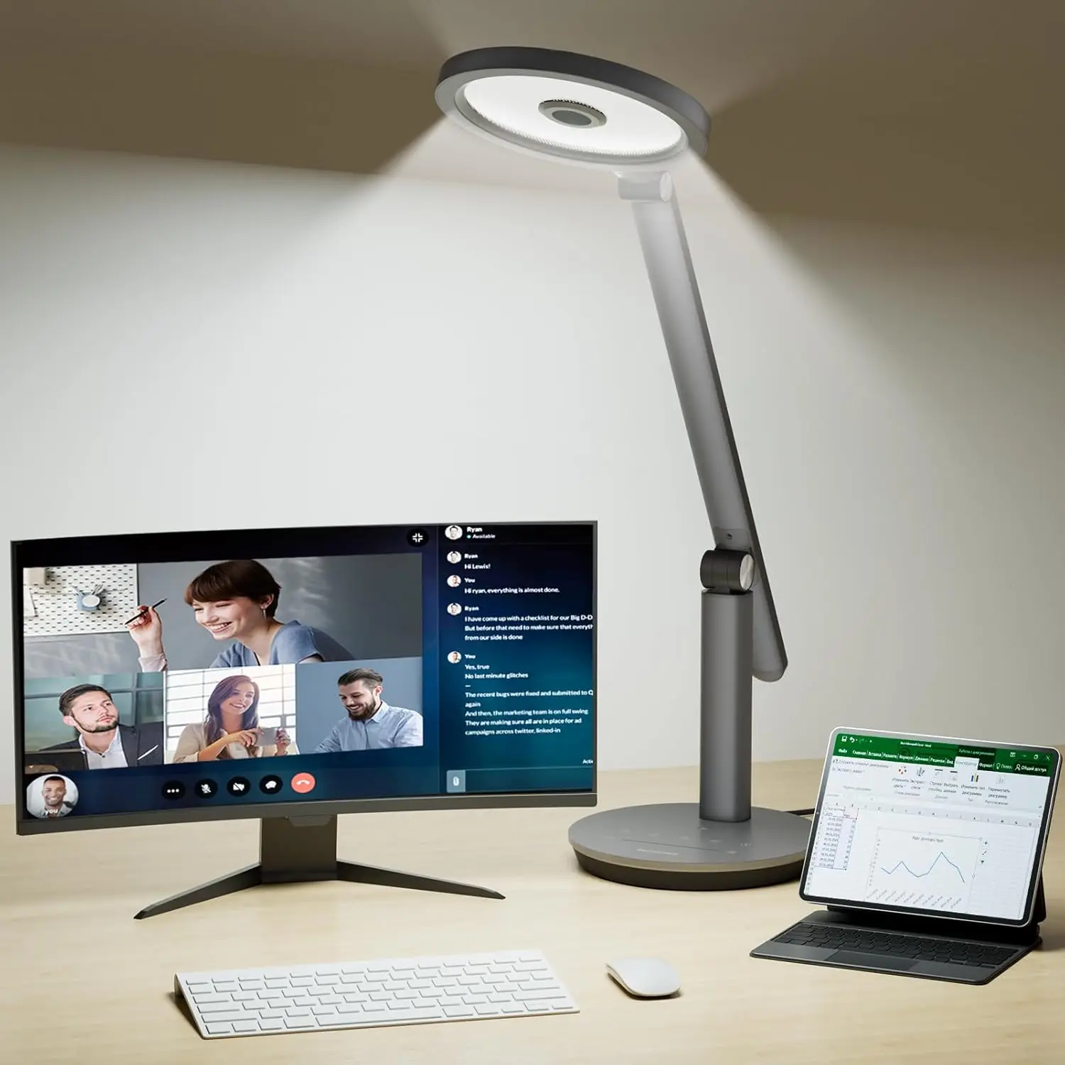 Dimmable LED Desk Lamp with Timer, Touch Control, 800LM Eye-Caring Light for Home Office Study