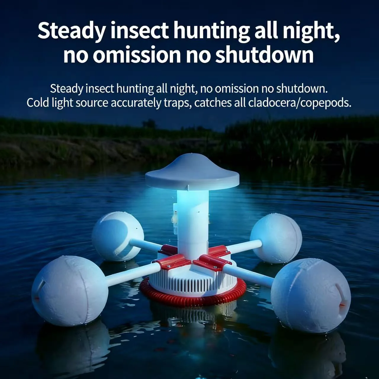 Fish Pond Special High-Efficiency Insect Trap - Insect Extermination Suction and Attraction Light for Aquaculture Collection