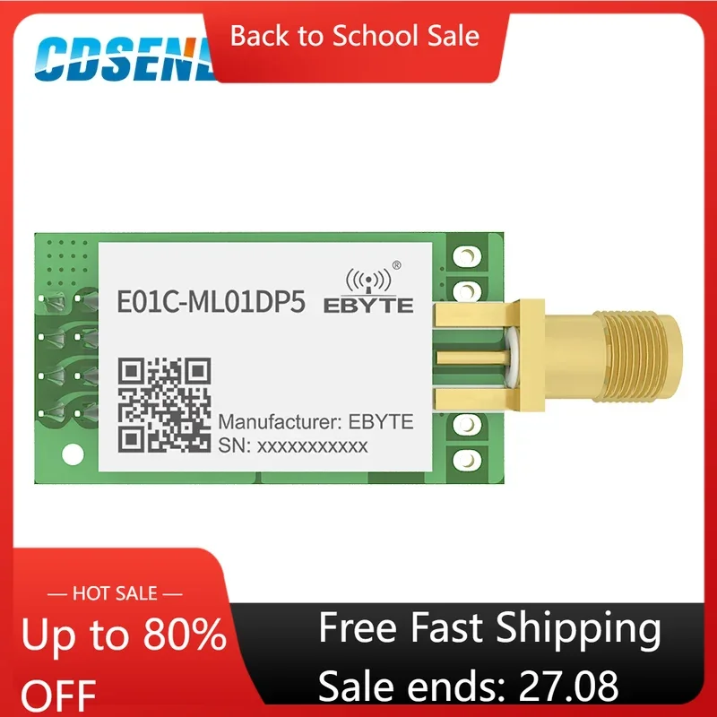 Si24R1 2.4GHz PA LNA rf SPI Module 100mW 20dBm E01C-ML01DP5 CDSENET 2.5km Long Range Wireless Transmitter and Receiver nRF24L01+