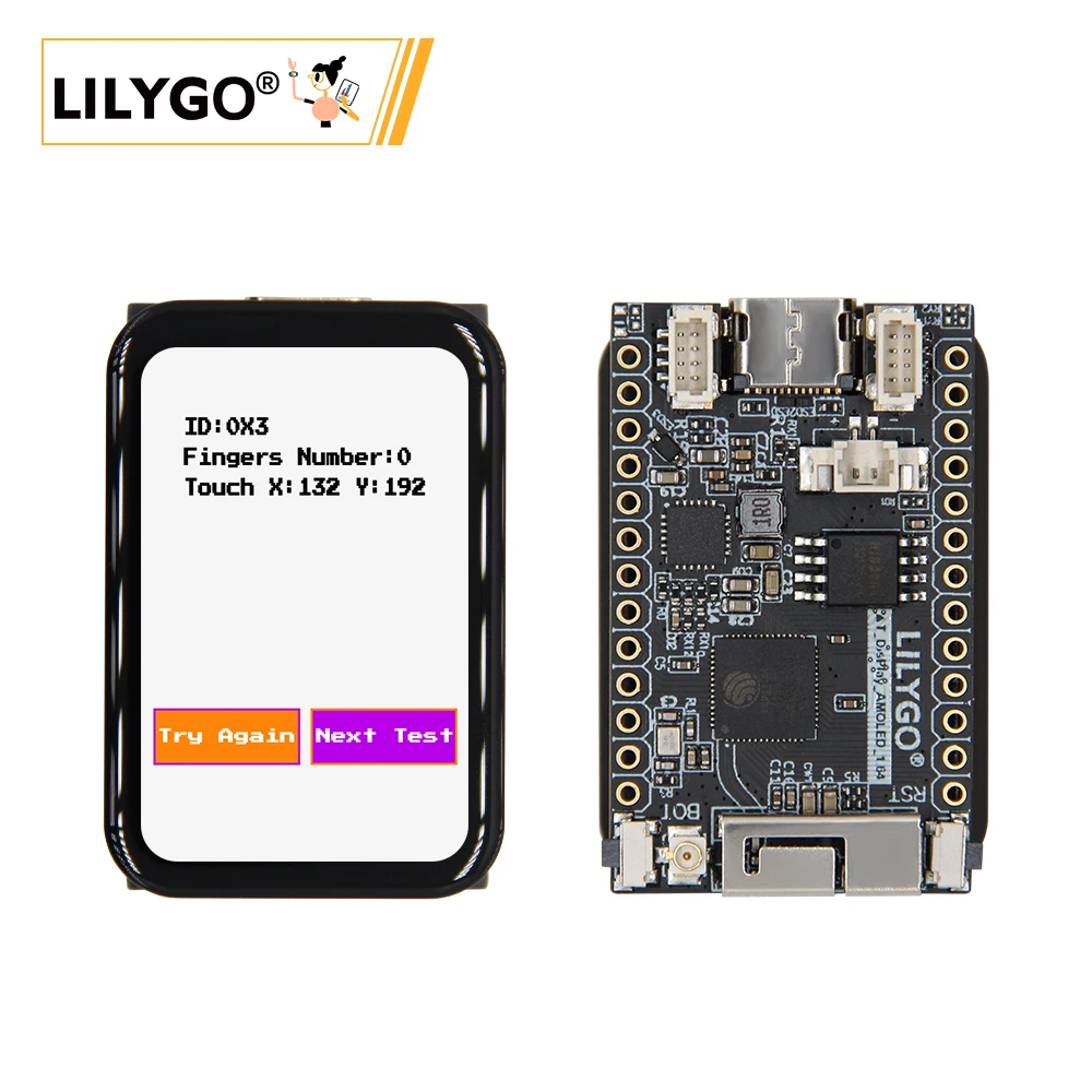 LILYGO® T-Display-S3 ESP32-S3 AMOLED 1,64-calowy wyświetlacz dotykowy ICNA3311 Flash-16MB PSRAM-8MB moduł bezprzewodowy WIFI Bluetooth