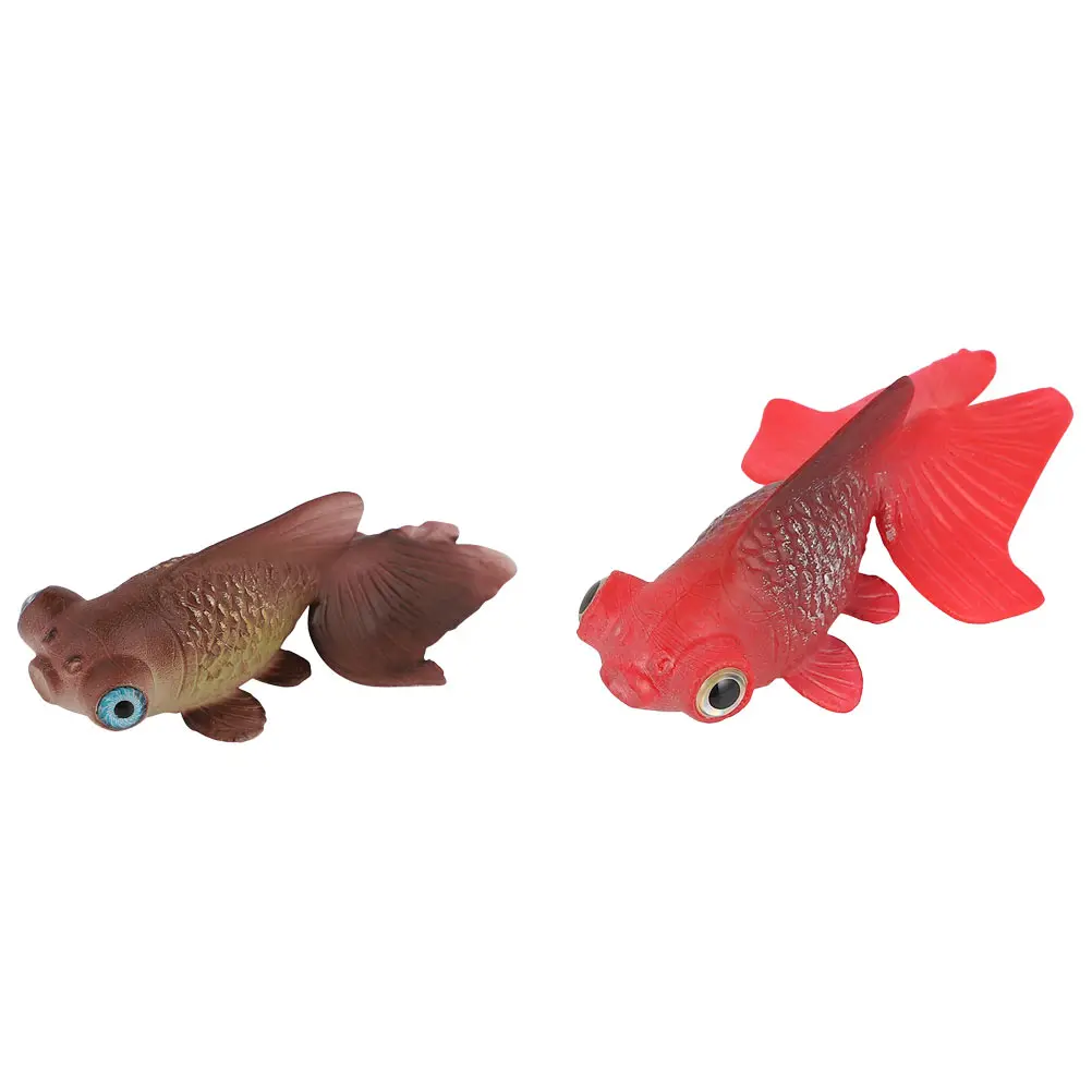 

2 Pcs Artificial Fish Simulation Luminous Goldfish Outdoor Ornaments Decor Silica Gel Fluorescent